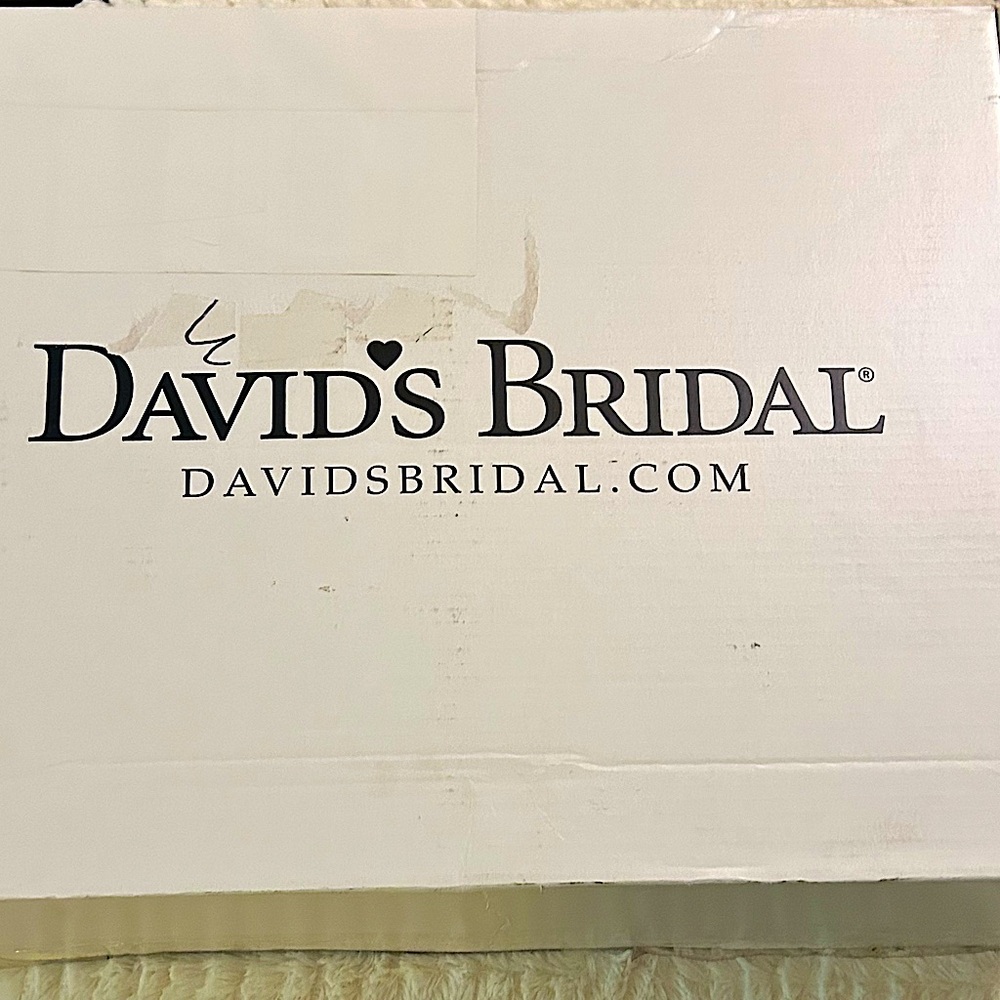 $499 New David's Bridal Ivory A-line Wedding Dress! Size 4 Un-Altered w/Tags - Picture 2 of 7